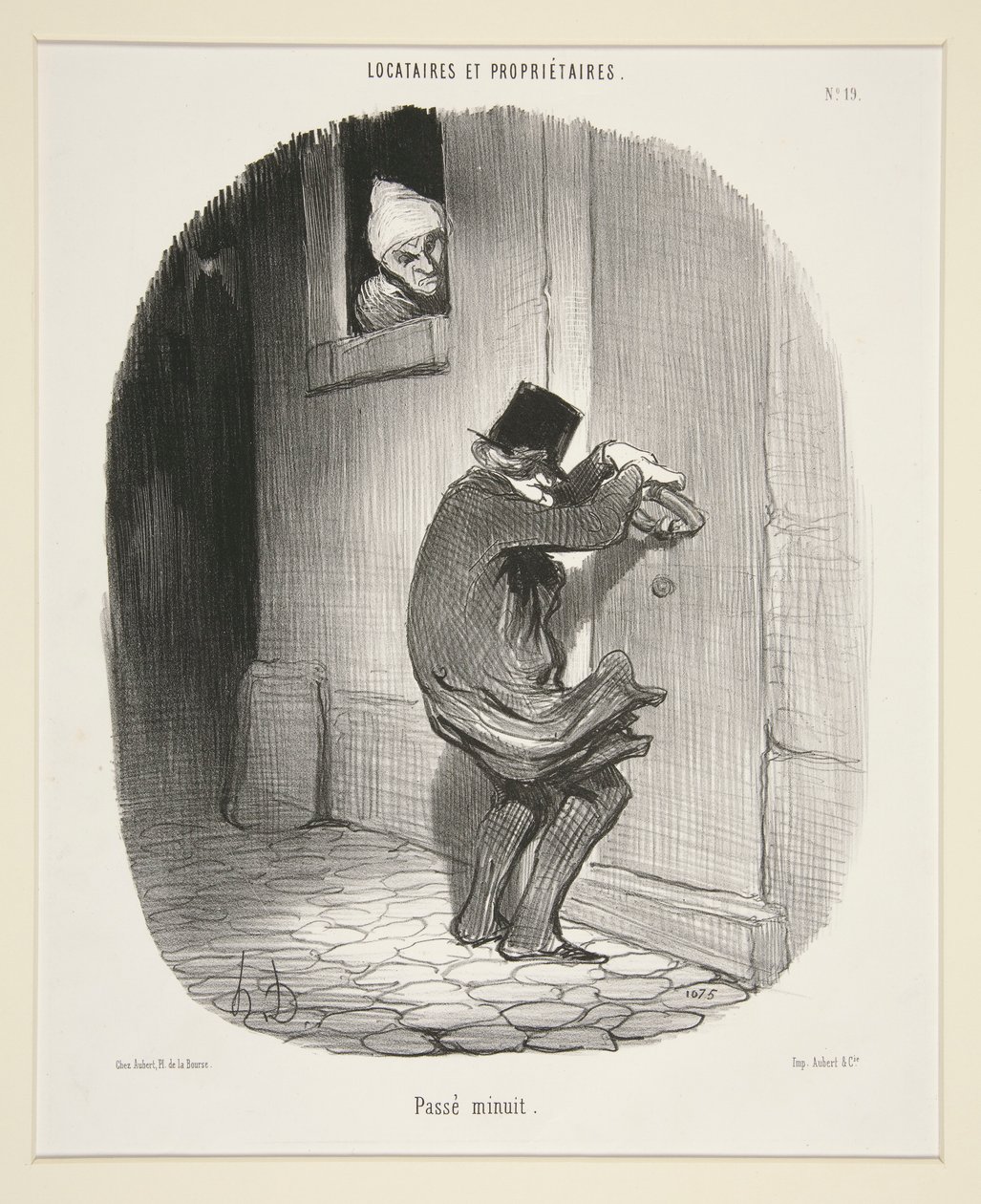 Passerar midnatt, från hyresgäster och ägare av Honoré Daumier