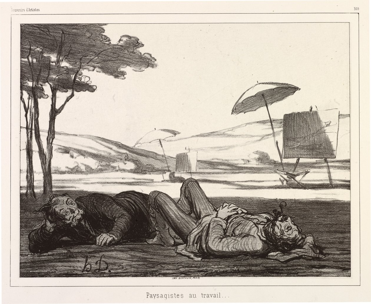 Landskapskonstnärer på jobbet av Honoré Daumier