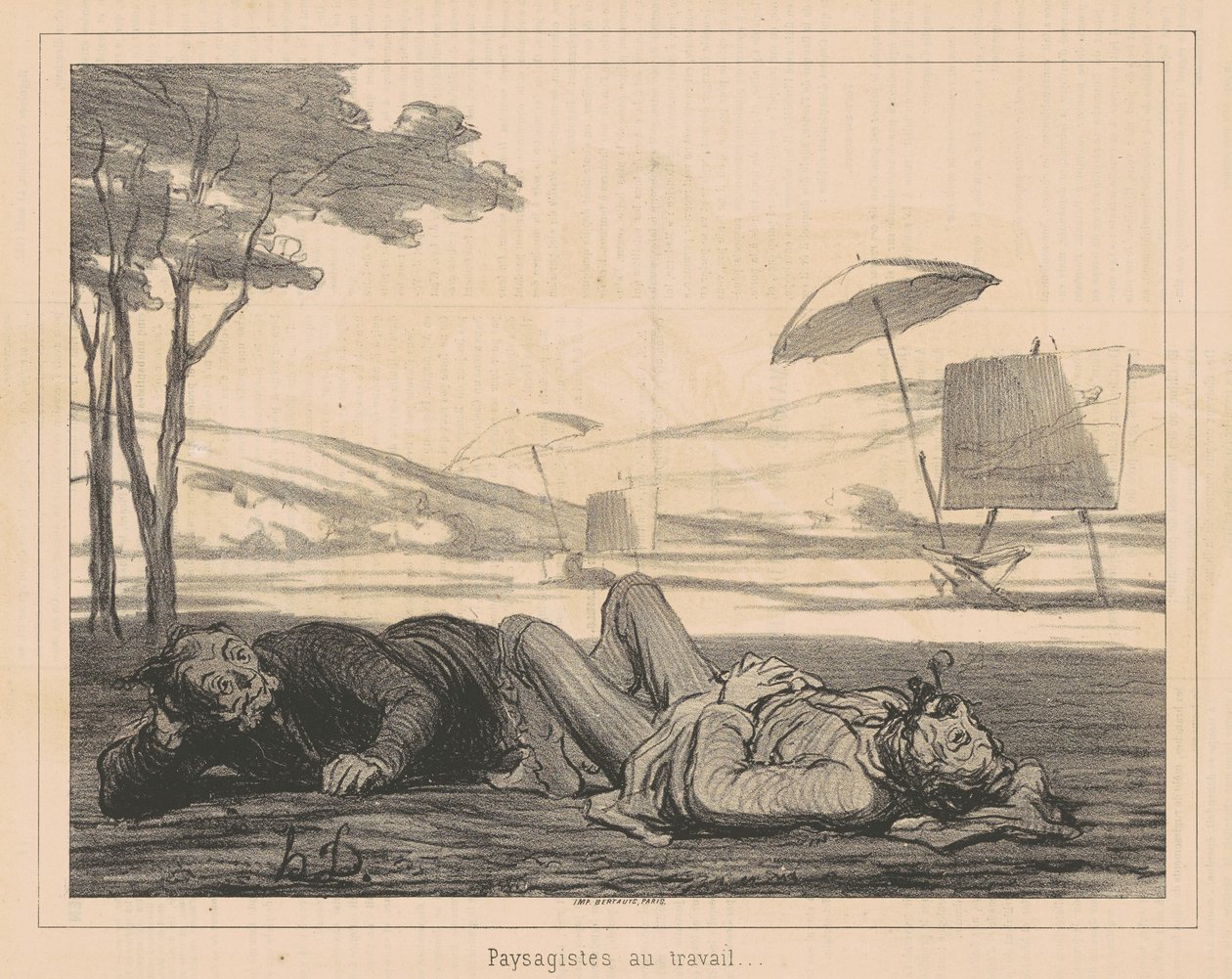 Landskapskonstnärer på jobbet av Honoré Daumier