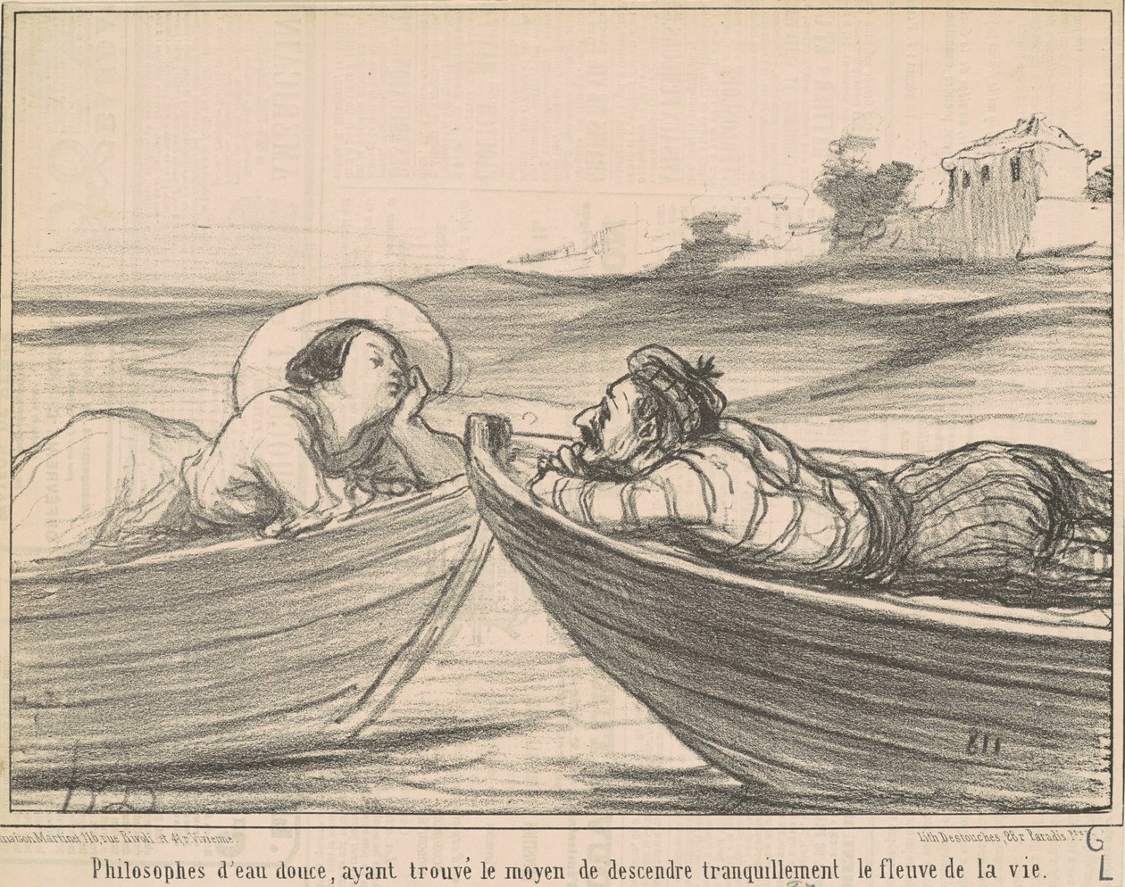 Sötvattensfilosofer... av Honoré Daumier