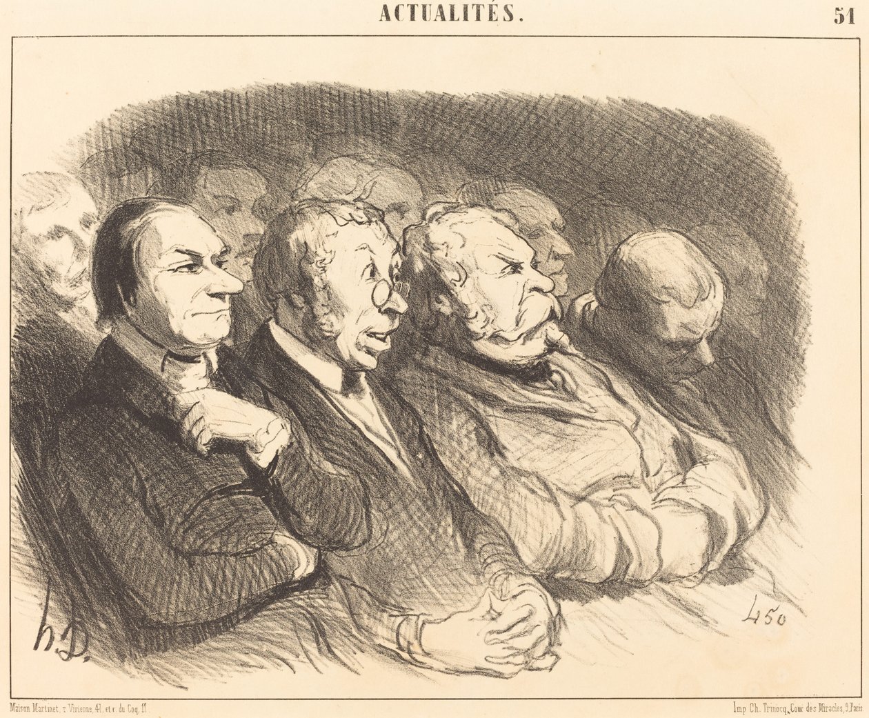 Fysiognomier av åskådare vid Porte St.-Martin... av Honoré Daumier