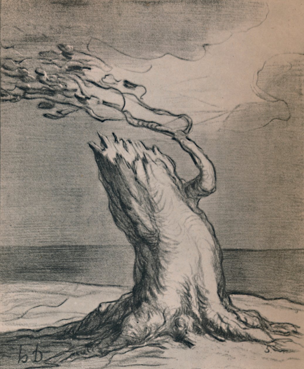 Stackars Frankrike! The Trunk Is Blasted, 1871, 1946 av Honoré Daumier