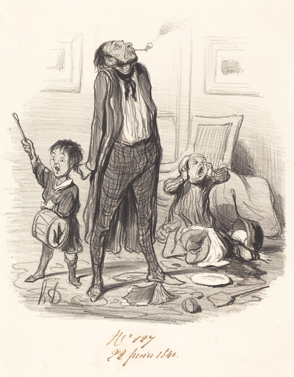 Klassisk poet som komponerar en eklog... av Honoré Daumier