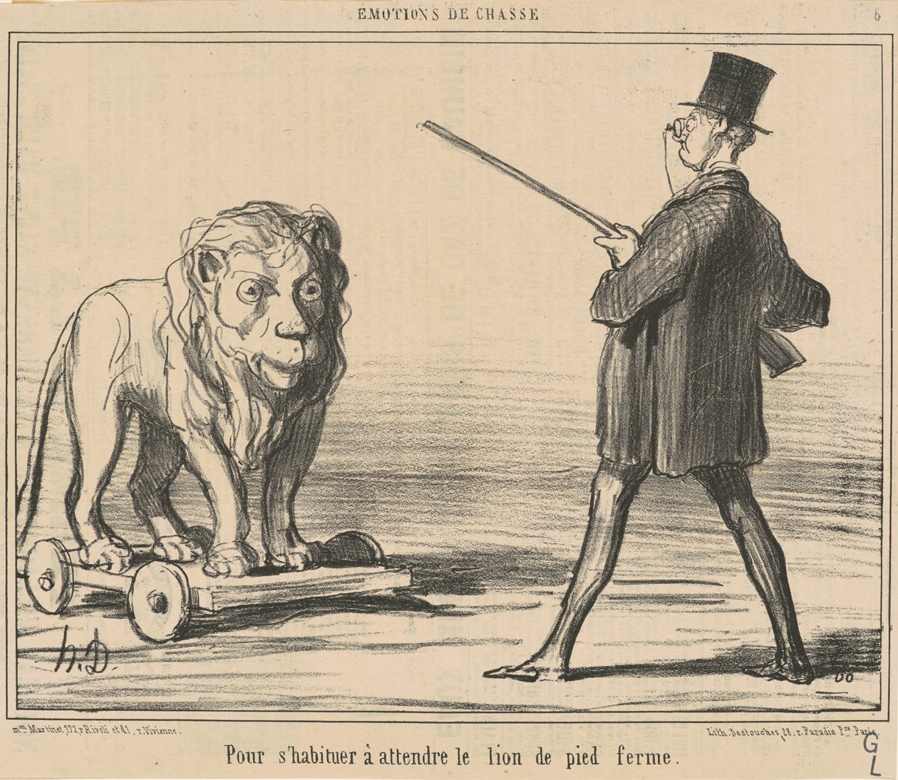 För att invånaren ska vänta på lejonet... av Honoré Daumier
