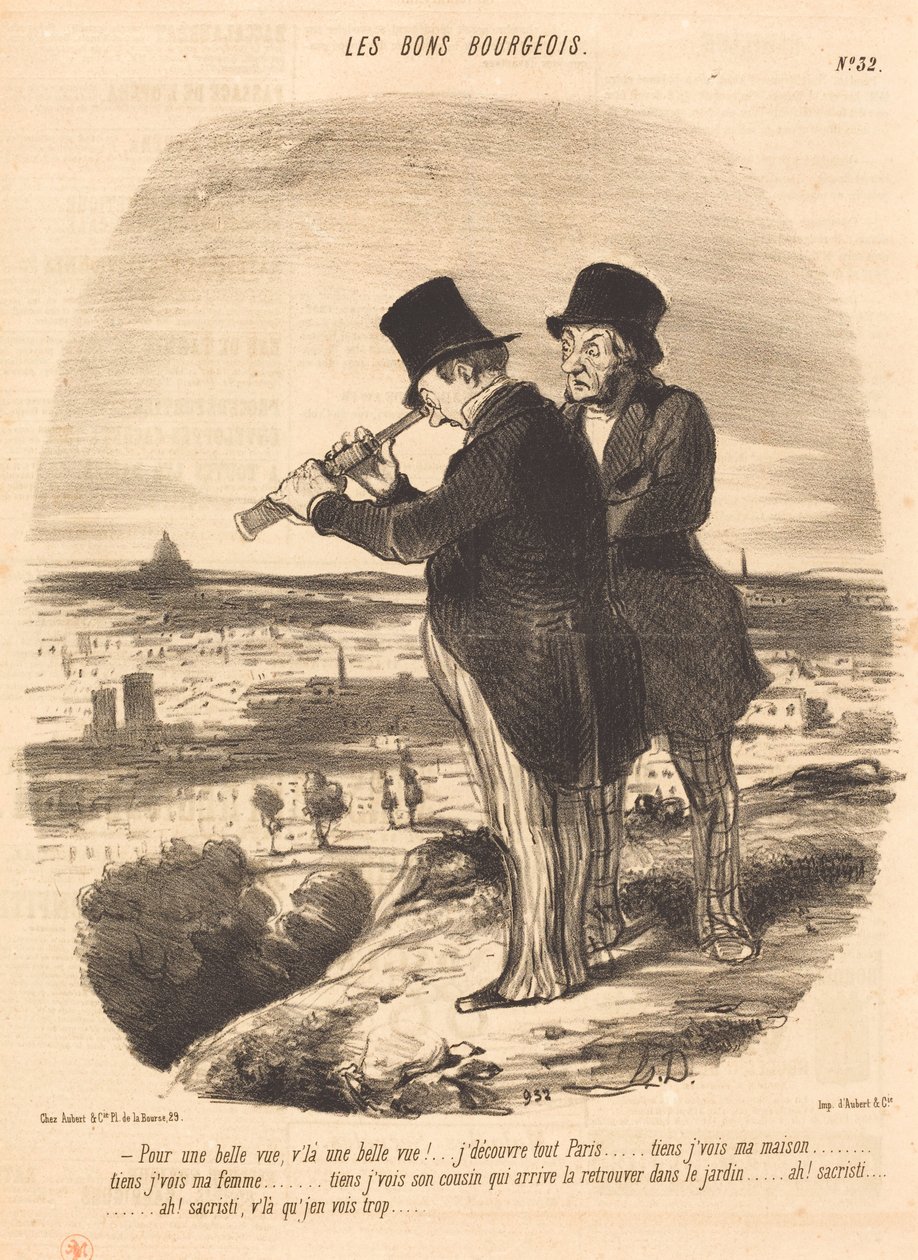 För en vacker utsikt, här är en vacker utsikt!... av Honoré Daumier