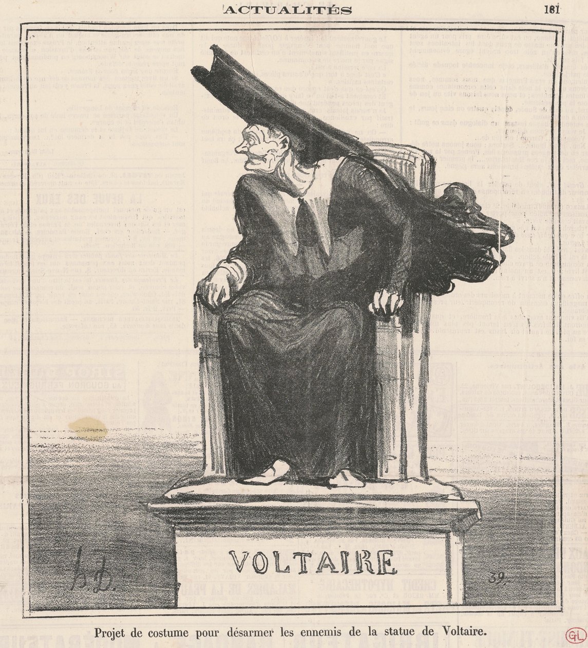 Projekt ... Att avväpna fiender till ... Voltaire av Honoré Daumier