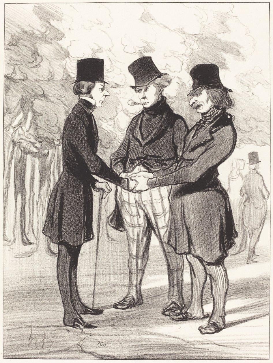 Vilket trevligt möte!... Det är... av Honoré Daumier