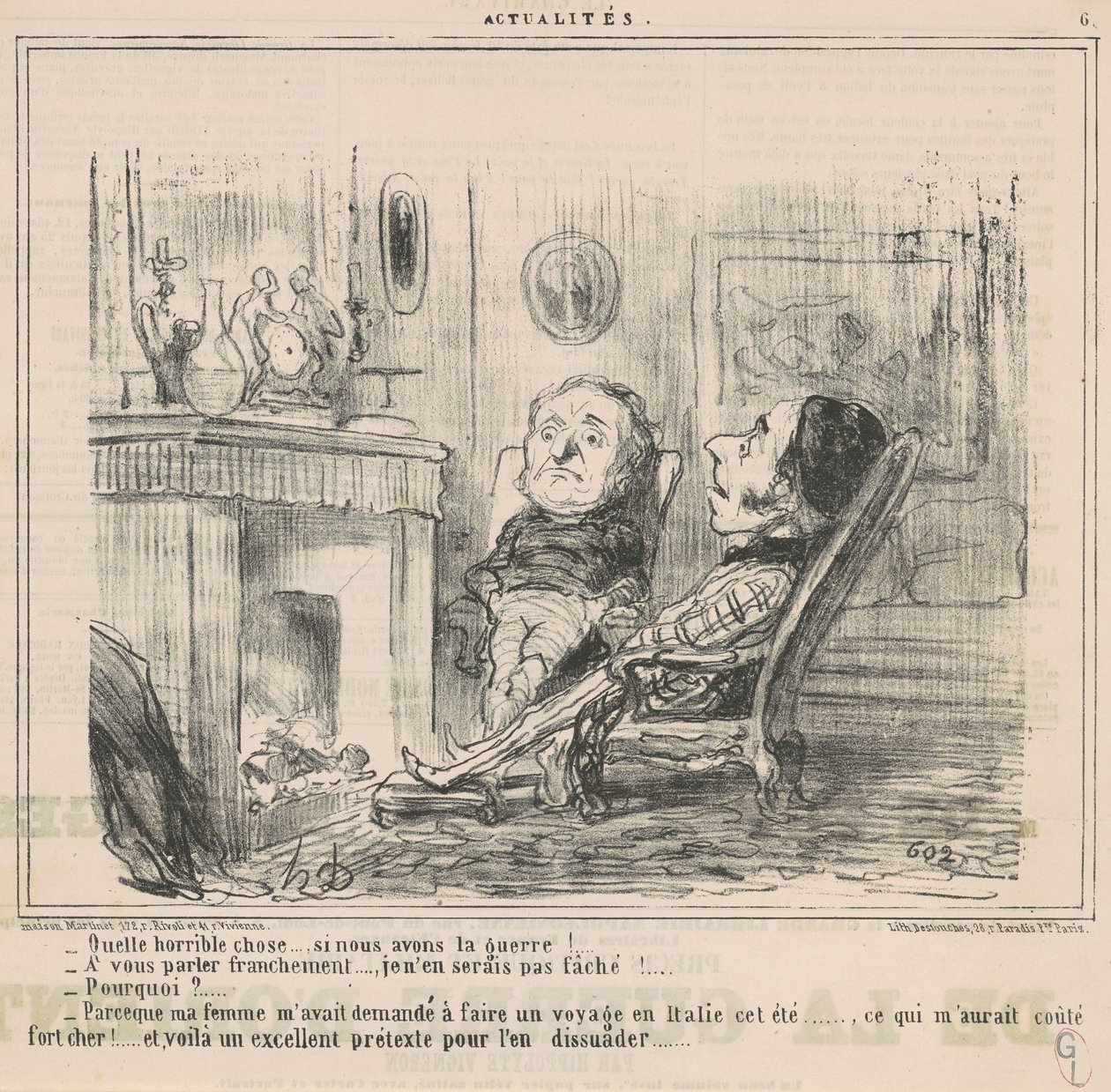 Vilken hemsk sak...om vi har krig! ... av Honoré Daumier