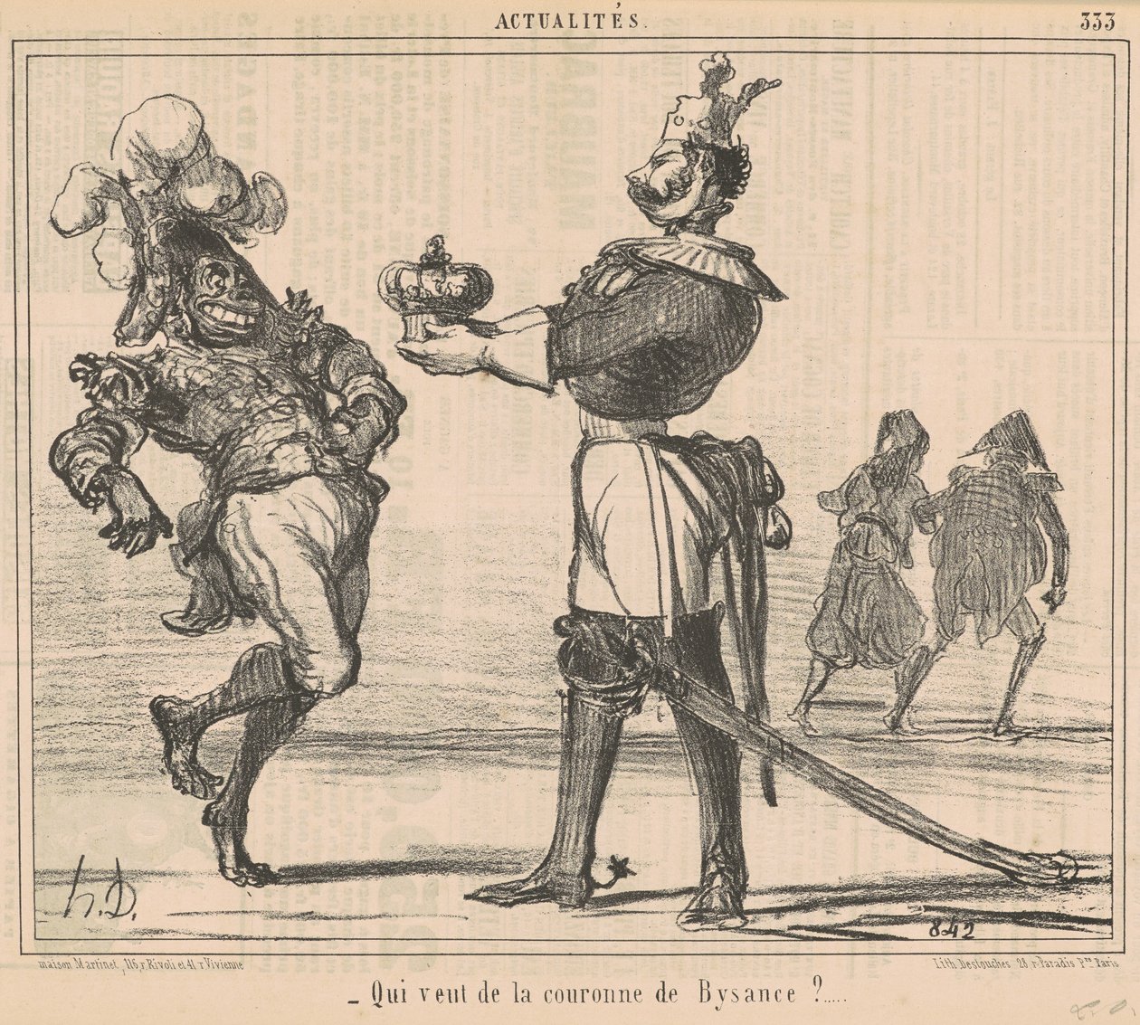 Vem vill ha Bysantiums krona? av Honoré Daumier