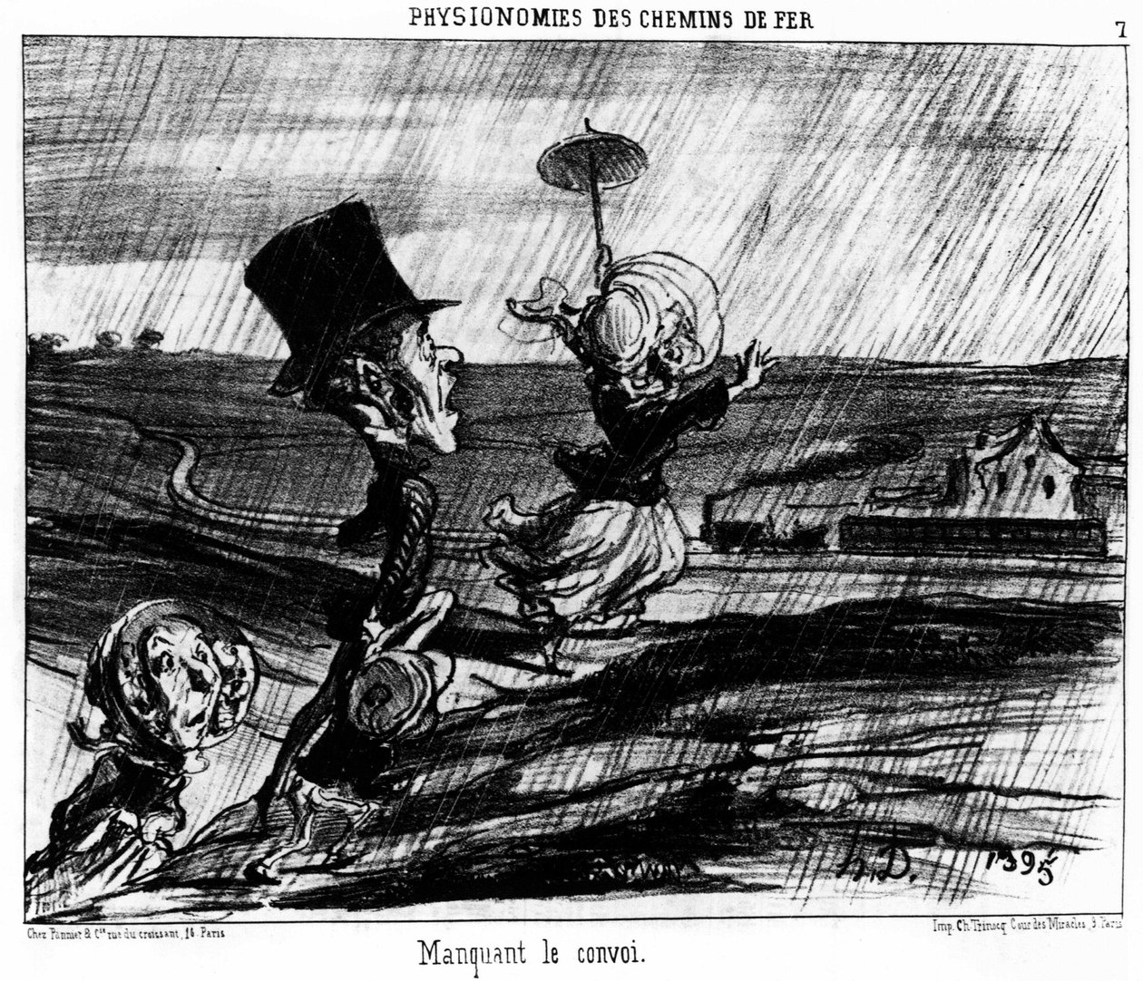 Järnvägsfysiognomier. Saknar konvojen: serie tecknade serier på järnvägarna i Honore Daumier (1808-1879). “Charivari” av Honoré Daumier