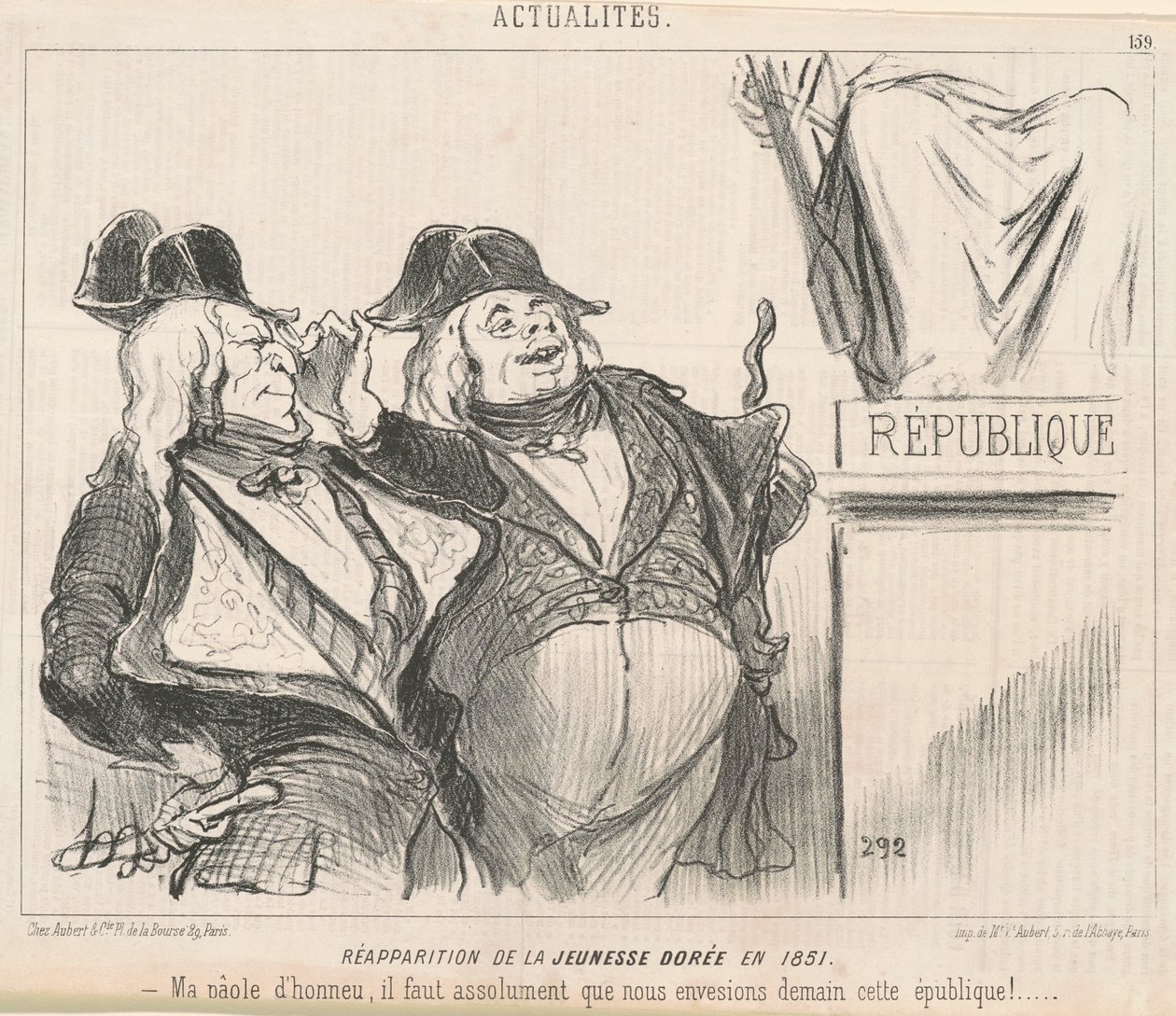 Återuppträdandet av den gyllene ungdomen 1851 av Honoré Daumier