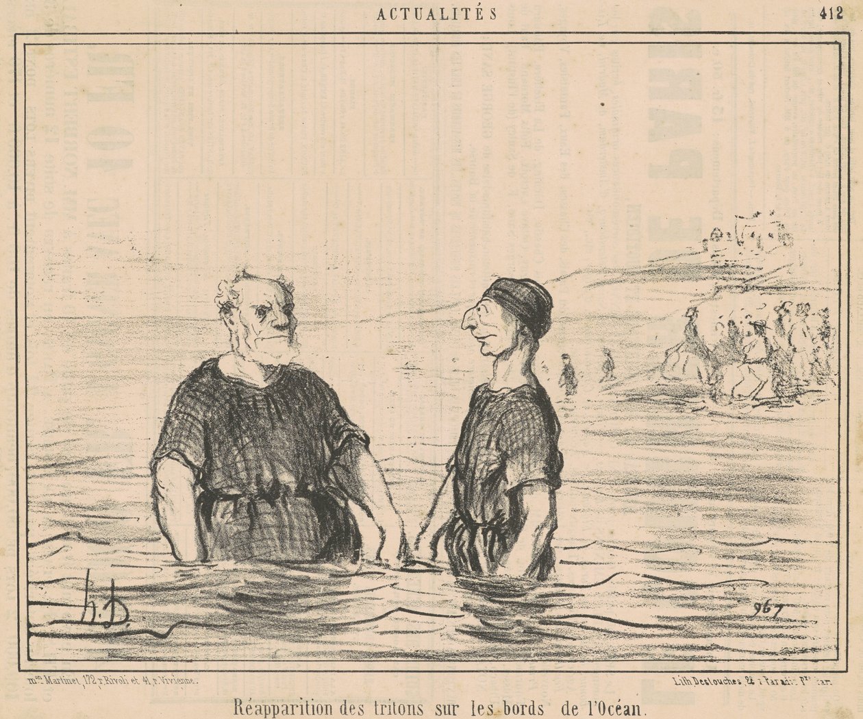 Återuppträdandet av vattensalamandrar ... från havet av Honoré Daumier