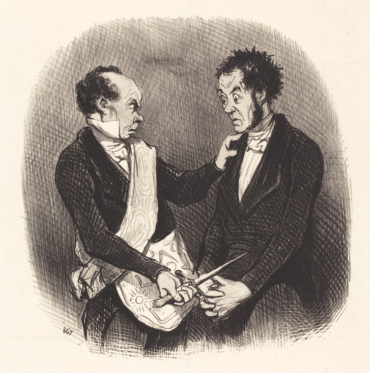 Mottagning av en frimurare av Honoré Daumier