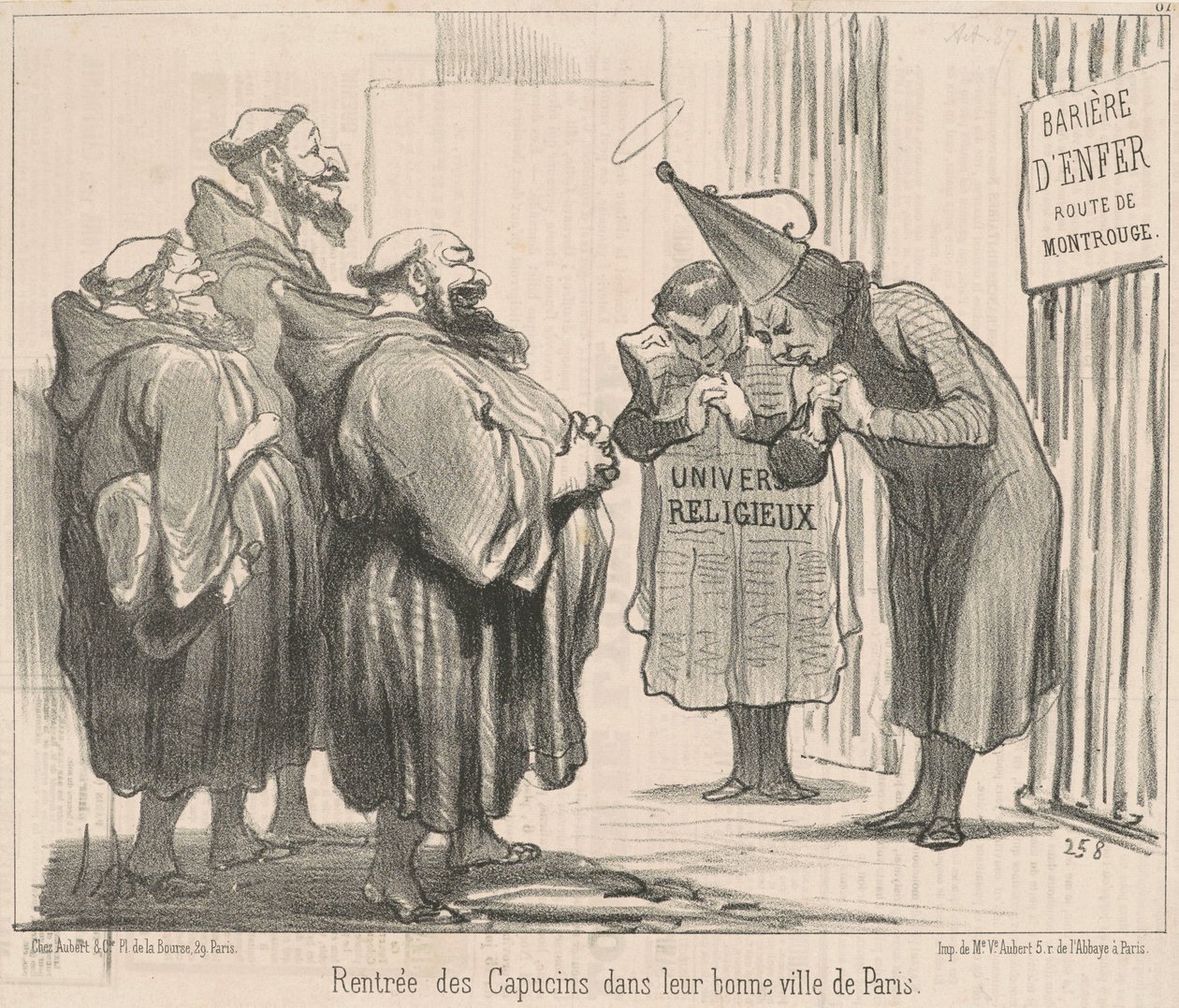 Kapucinernas återkomst till ... Paris av Honoré Daumier