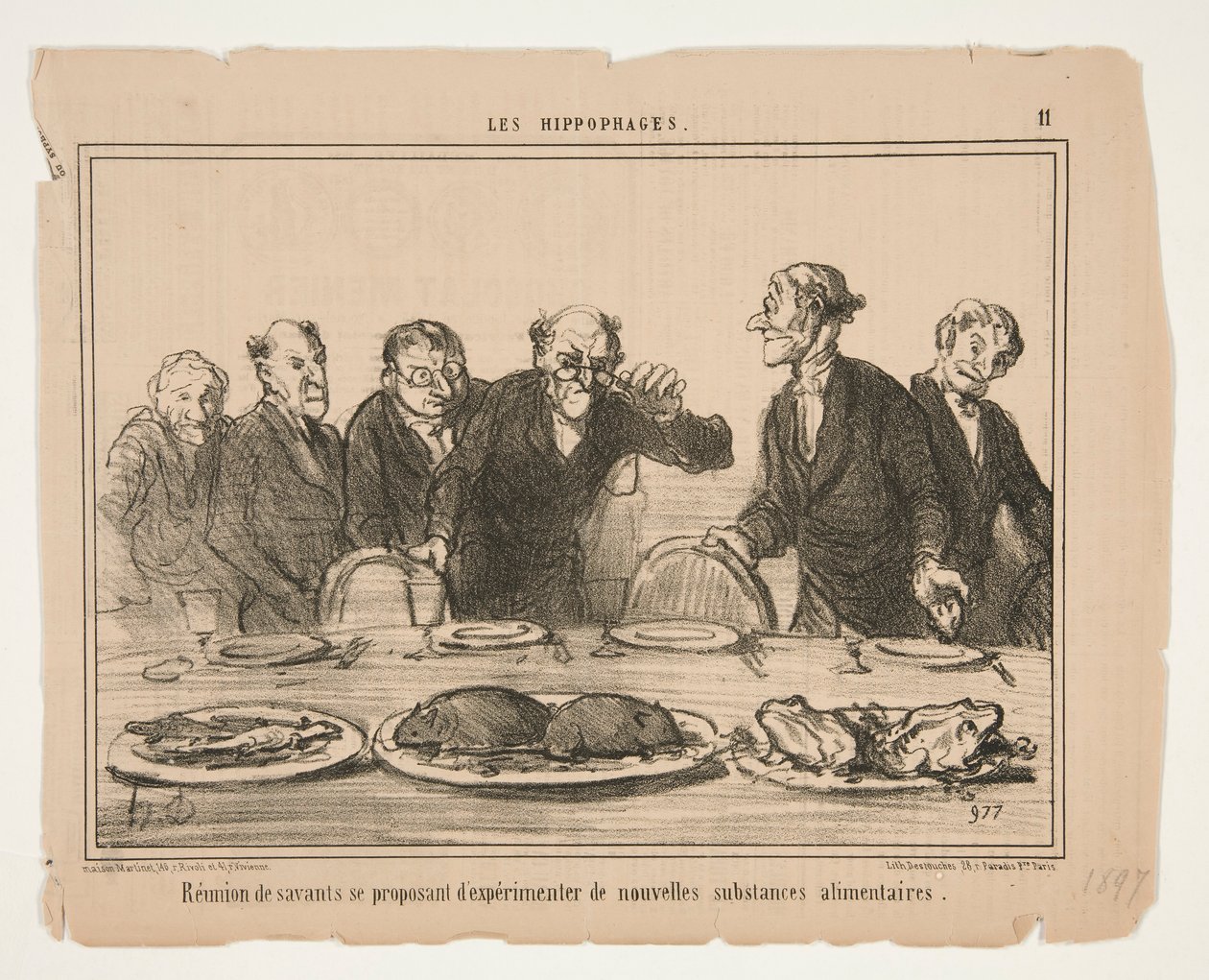 Möte av forskare som föreslår att av Honoré Daumier