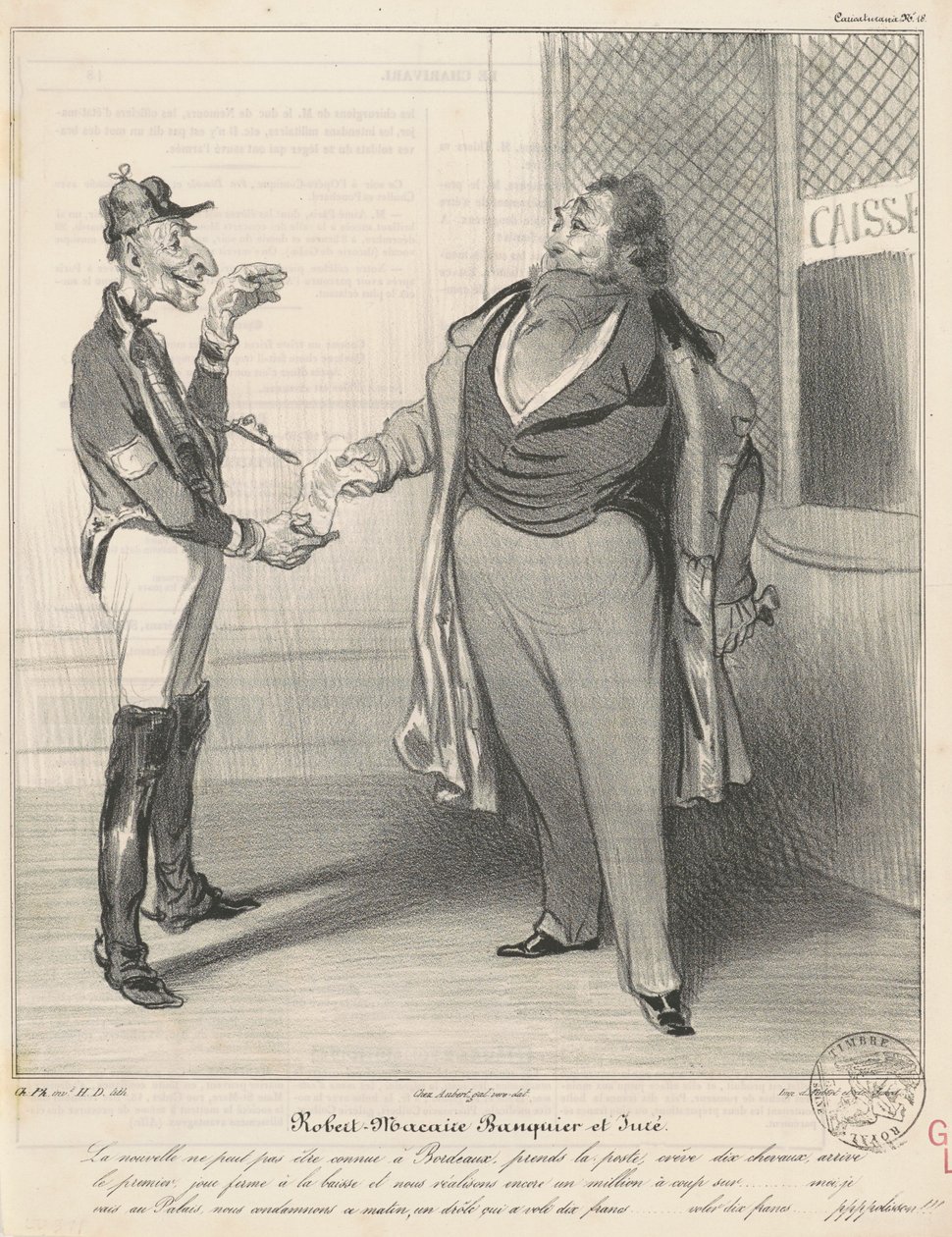 Robert Macaire bankir och jurymedlem av Honoré Daumier