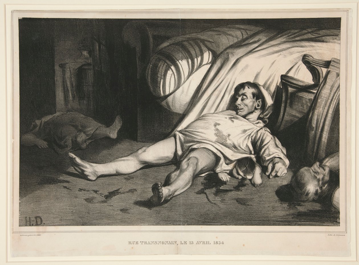 Rue Transnonain, 15 april 1834, publicerad i La Association Mensuelle av Honoré Daumier