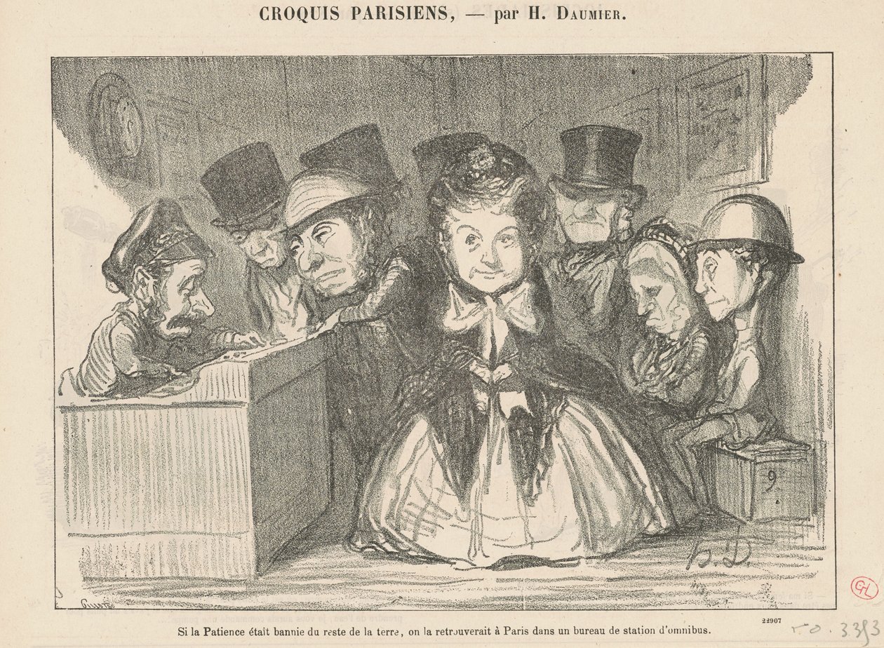Om tålamodet förvisades från resten... av Honoré Daumier