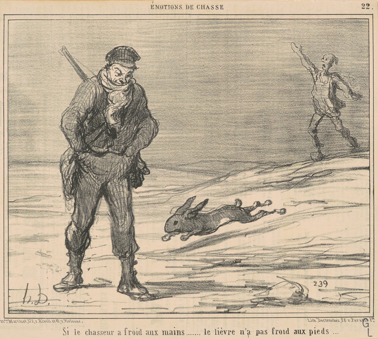 Om jägaren är kall... haren är inte kall... av Honoré Daumier