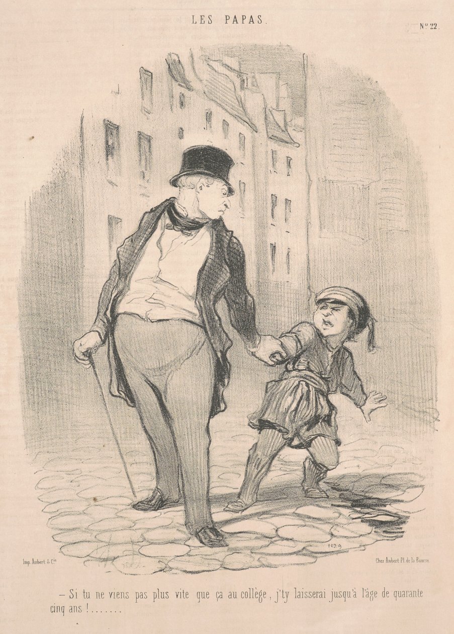 Om du inte kommer mer än så till college... av Honoré Daumier
