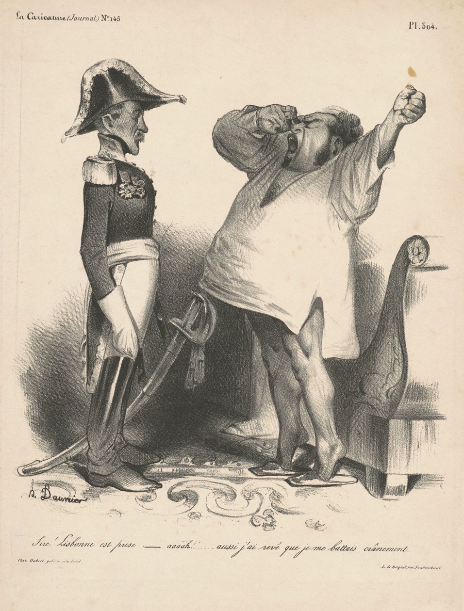 Fader! Lissabon är intaget... (Sire! Lissabon har erövrats...) av Honoré Daumier