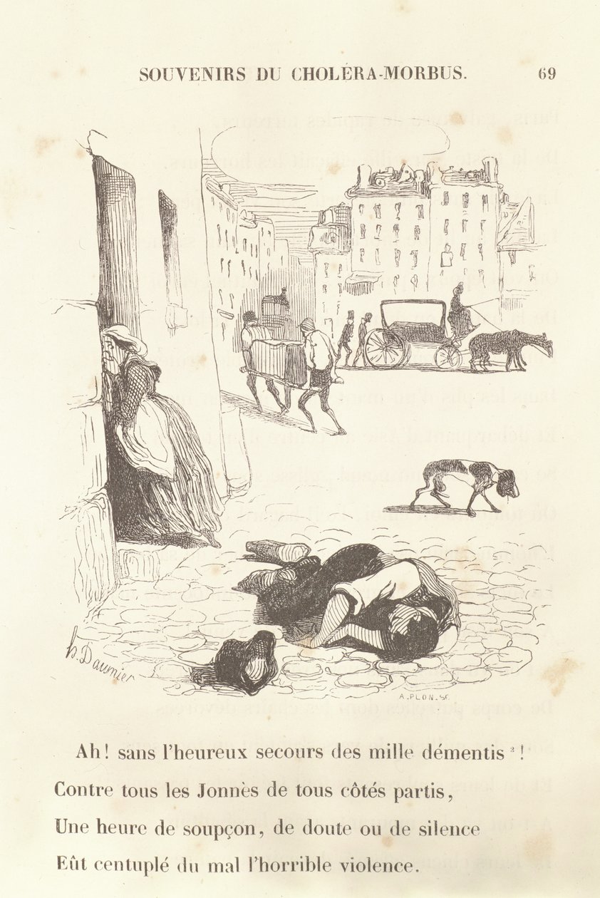 Minnen av Kolera-Morbus, 1840 av Honoré Daumier
