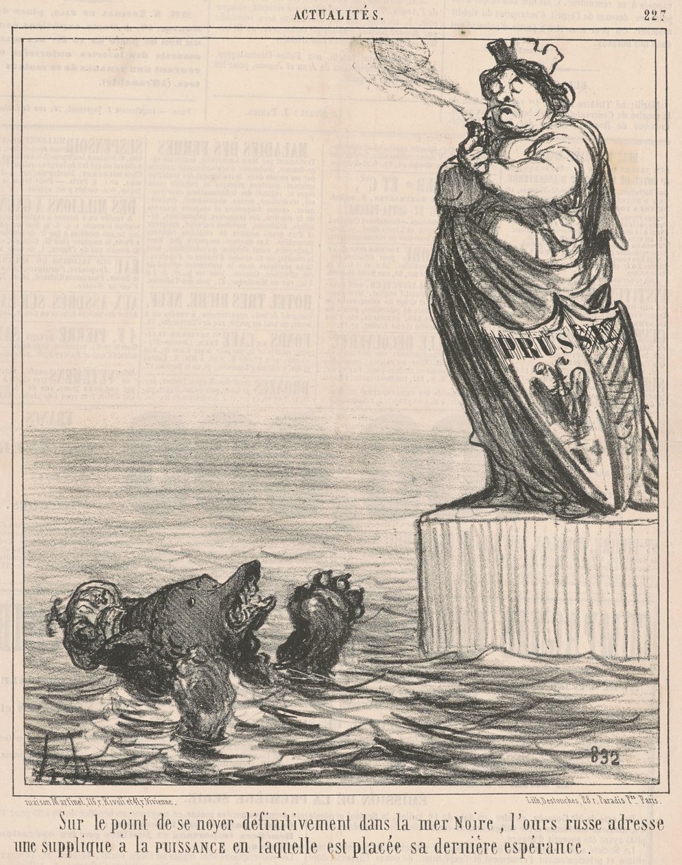 På väg att drunkna... av Honoré Daumier