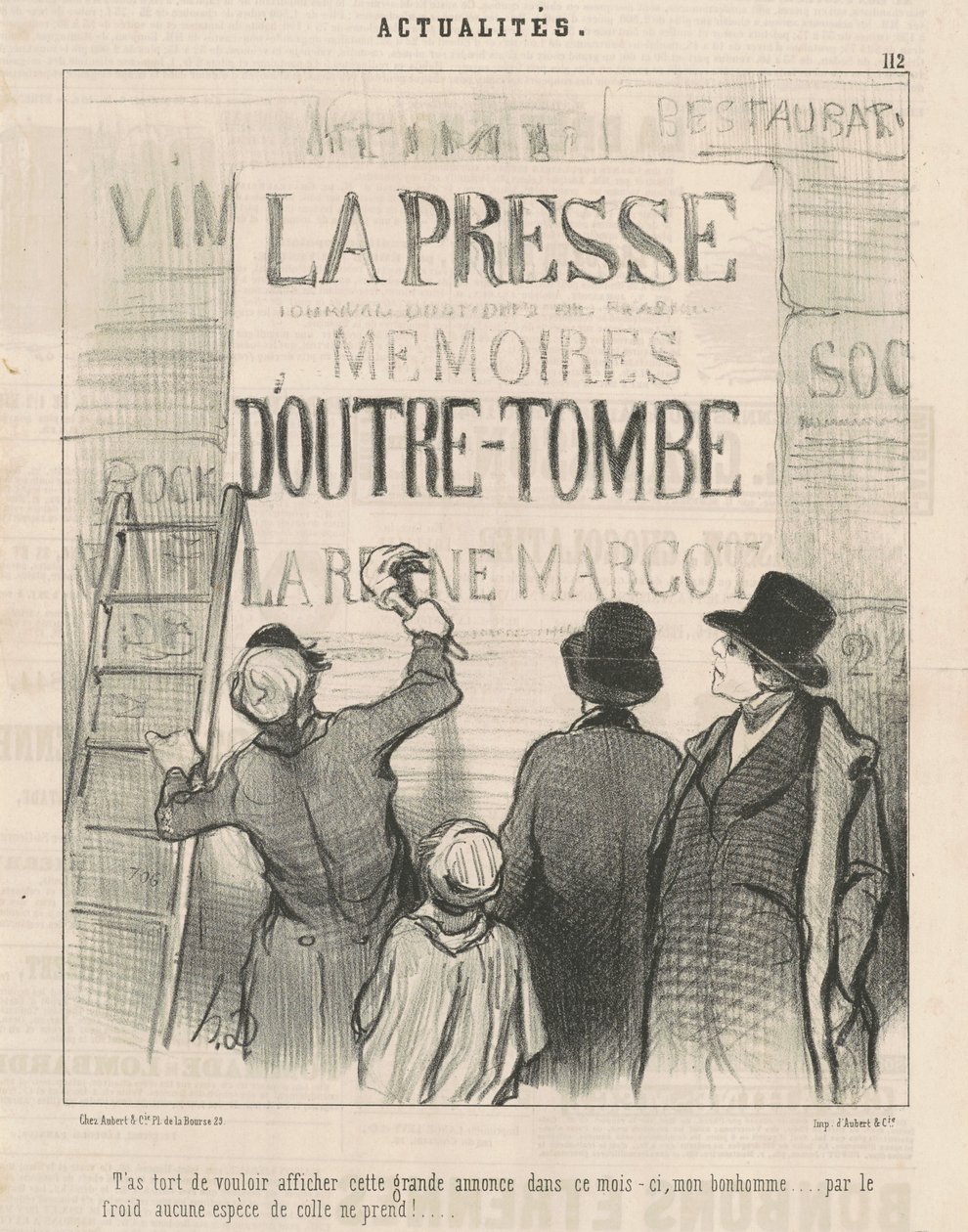 Du har fel när du vill lägga upp den här... annonsen... av Honoré Daumier