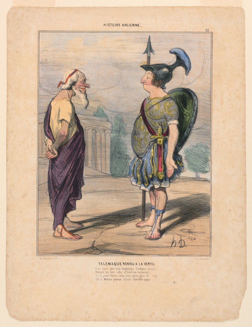 Telemachus återvände till dygden av Honoré Daumier