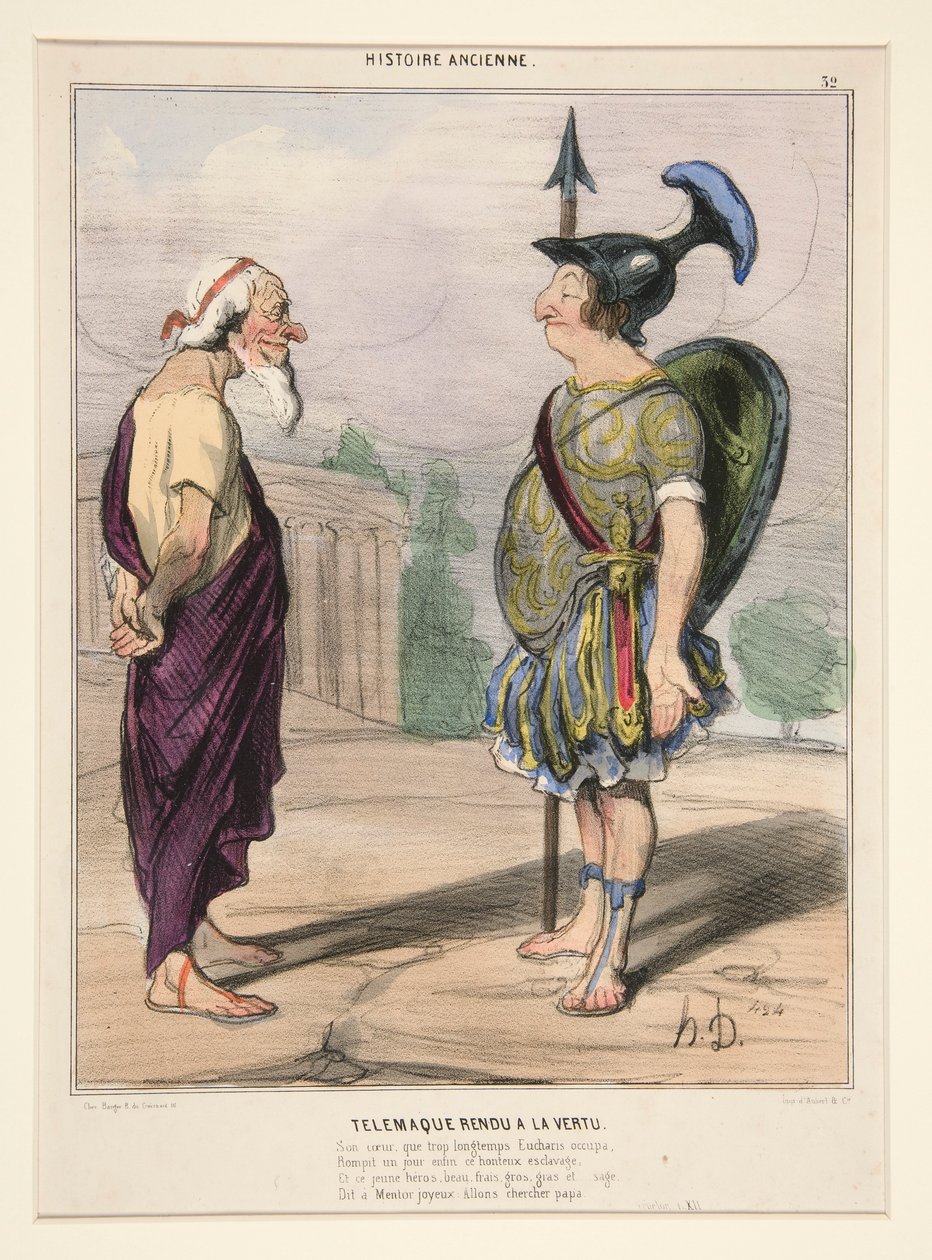 Telemachus återvände till dygden. Hans hjärta, som alltför länge Eucharis ockuperade av Honoré Daumier