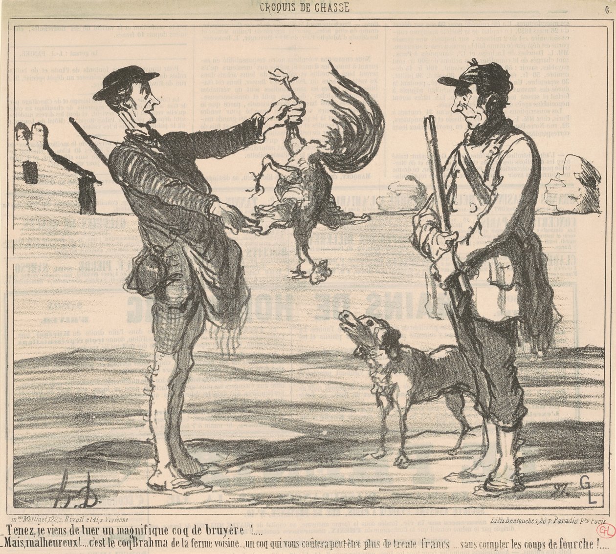 Här dödade jag precis en magnifik... av Honoré Daumier