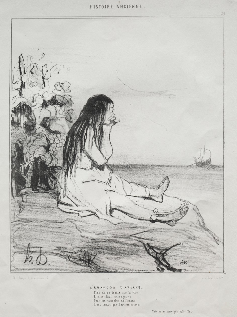 Övergivandet av Ariadne av Honoré Daumier