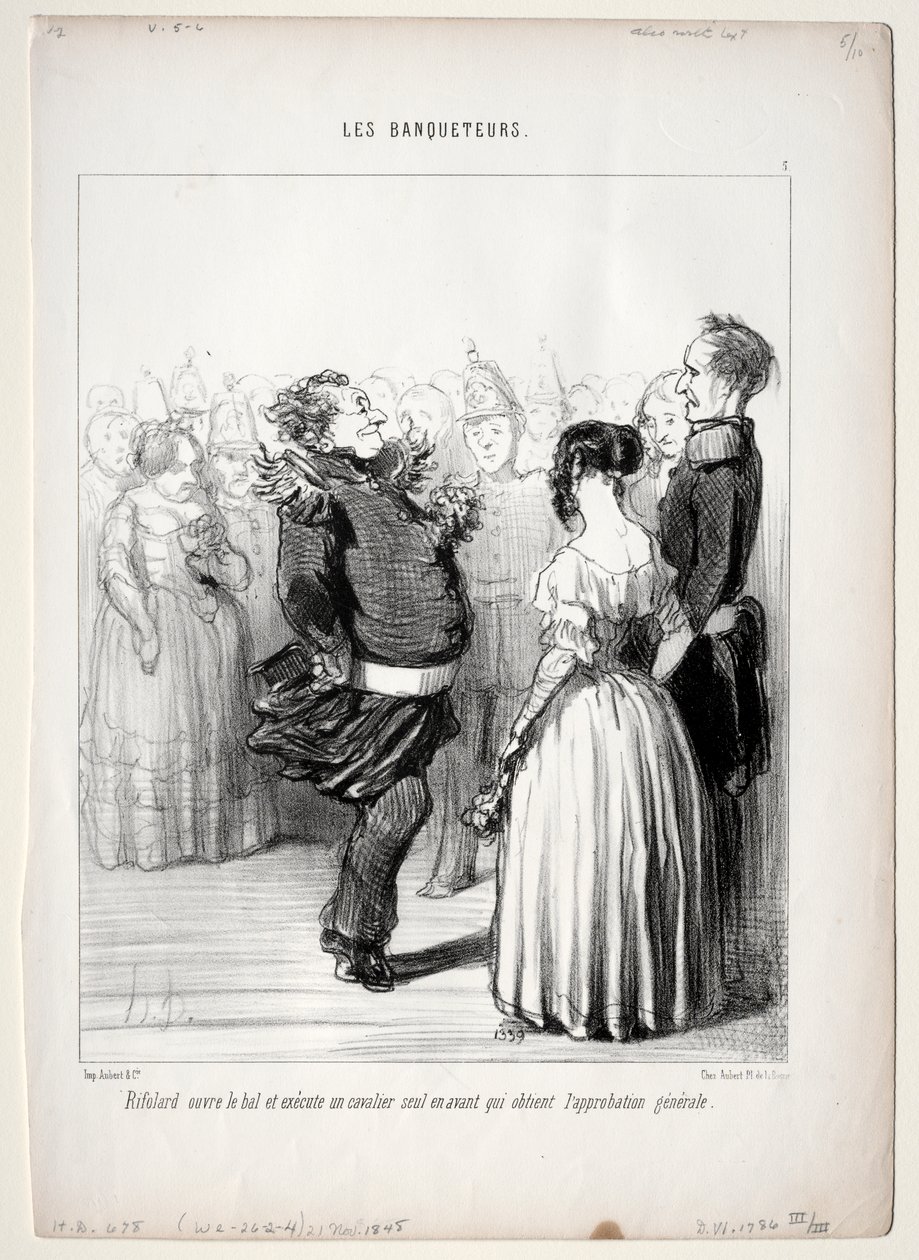 The Banqueters, skylt 5: Rifolard öppnar bollen av Honoré Daumier