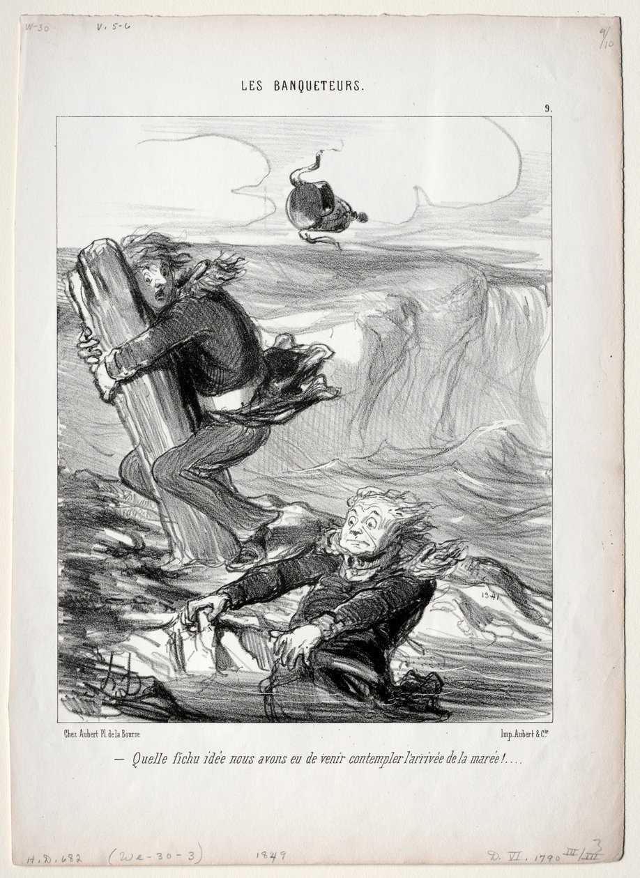 The Banqueters, skylt 9: Vilken ynklig idé vi har..., 1849. av Honoré Daumier