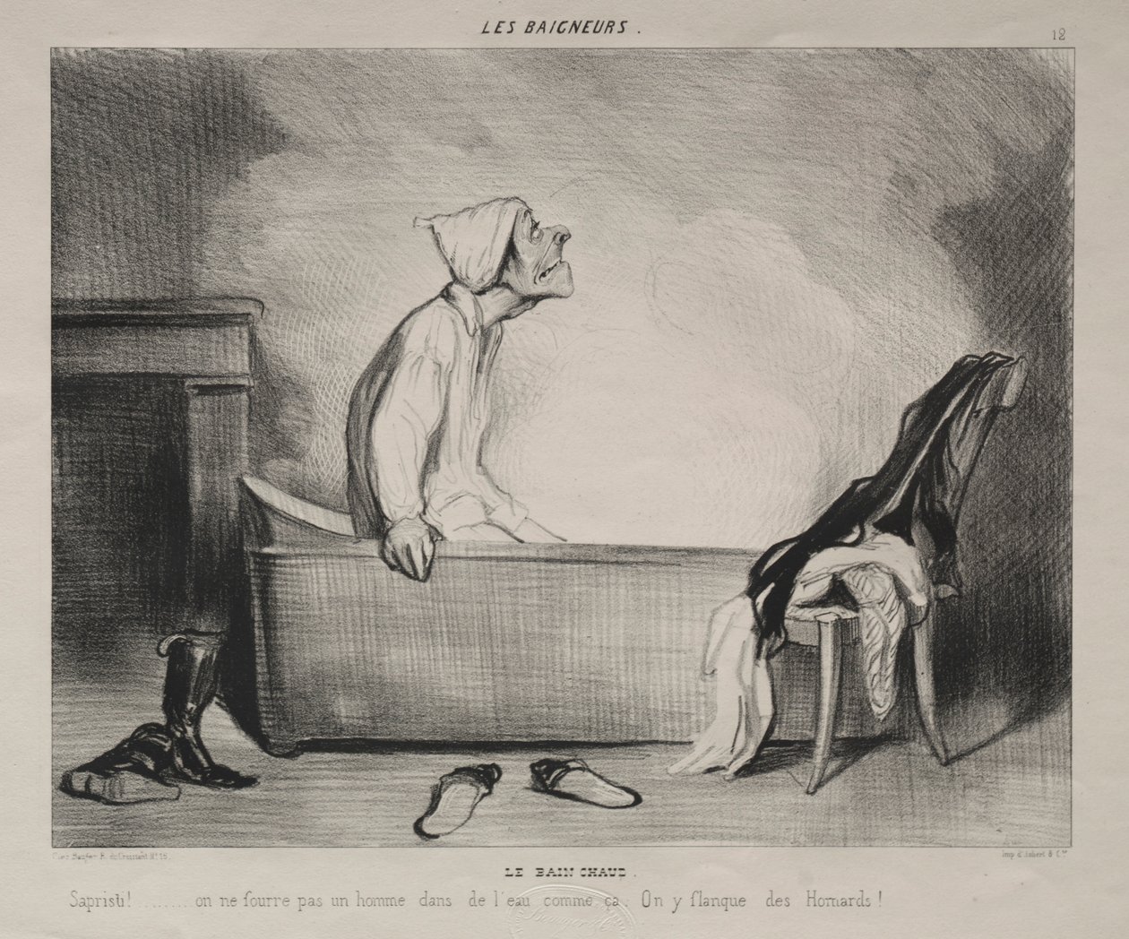 The Bathers, skylt 12: The Hot Bath, 28 oktober 1839. av Honoré Daumier