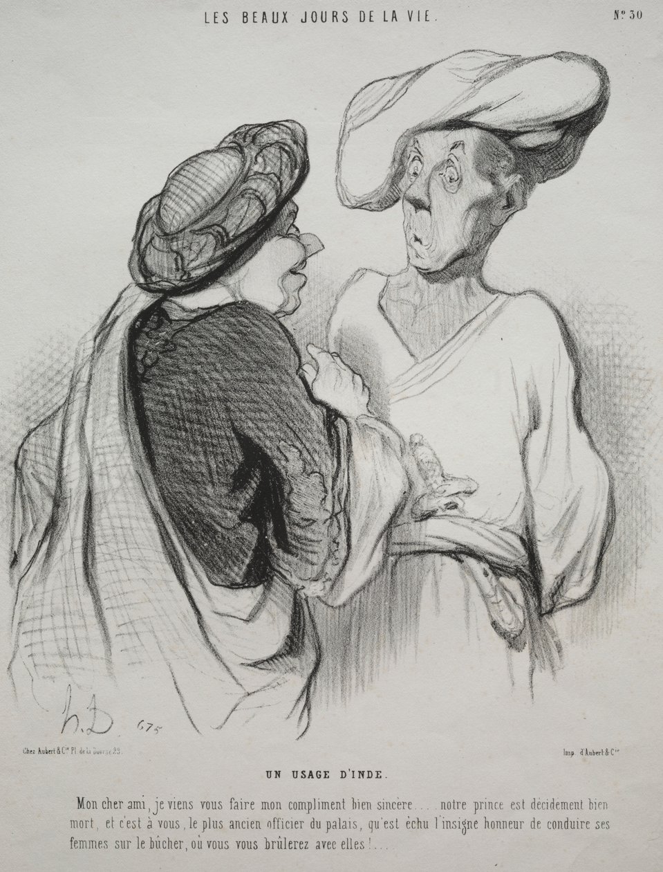 Livets vackra dagar, skylt 30: An Indian Custom av Honoré Daumier