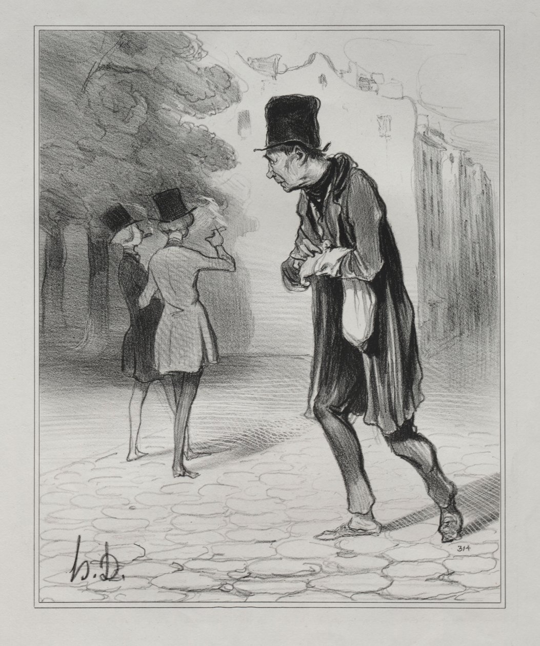 The Bohemians of Paris, skylt 4: The Collector of Cigar Stubs, 5 december 1841. av Honoré Daumier