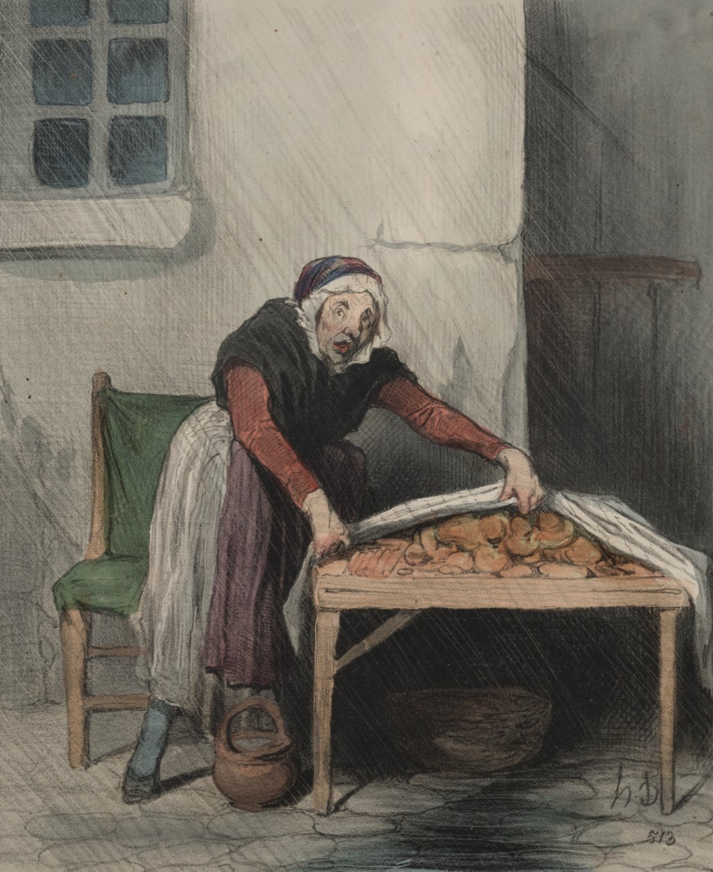 The Chapter of Interpretations, skylt 8: Varje brännskada fruktar kallt vatten av Honoré Daumier