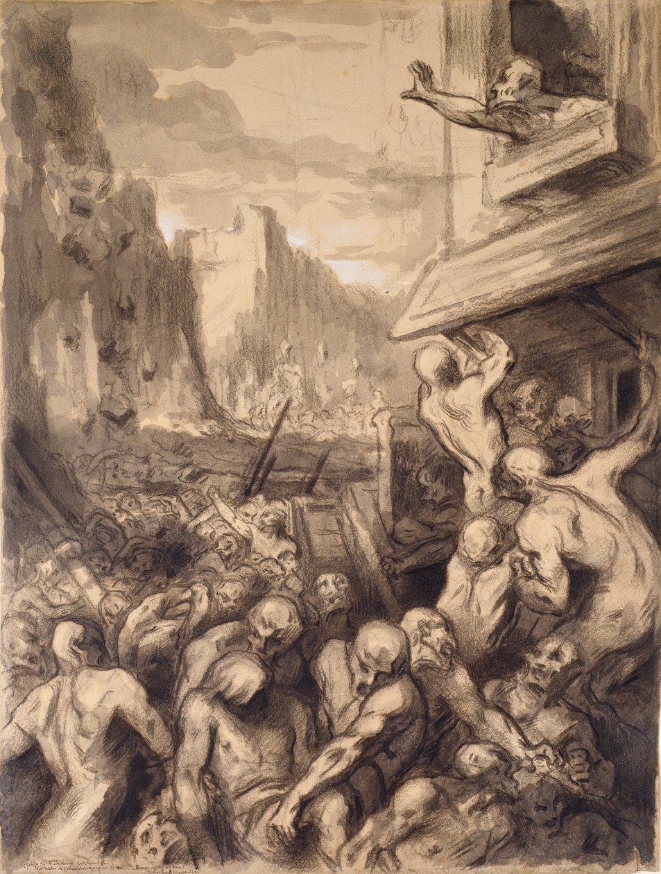 The Destruction of a City, mitten av 1800-talet av Honoré Daumier