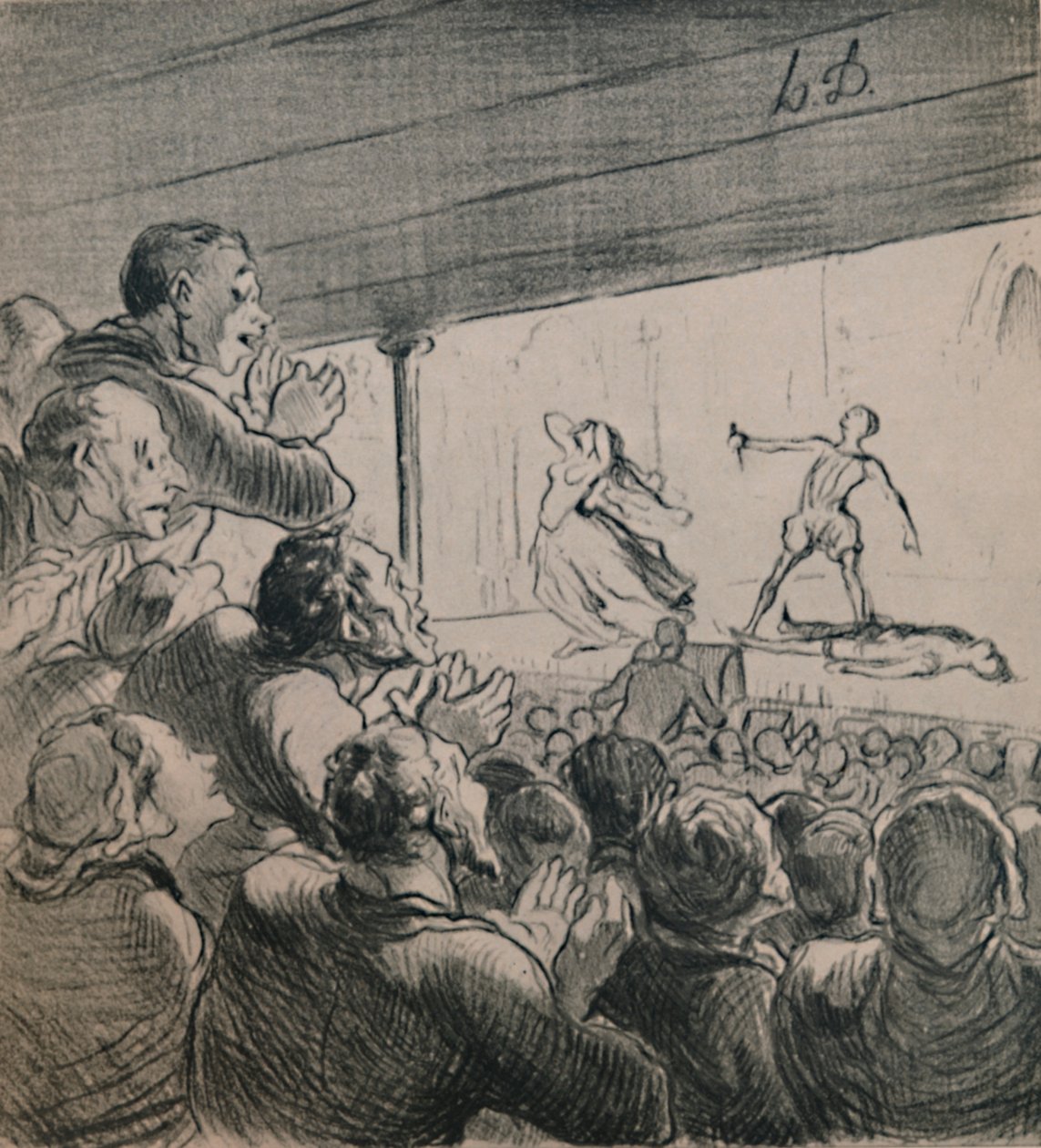 Dramat, ca 1860-talet, 1946. av Honoré Daumier