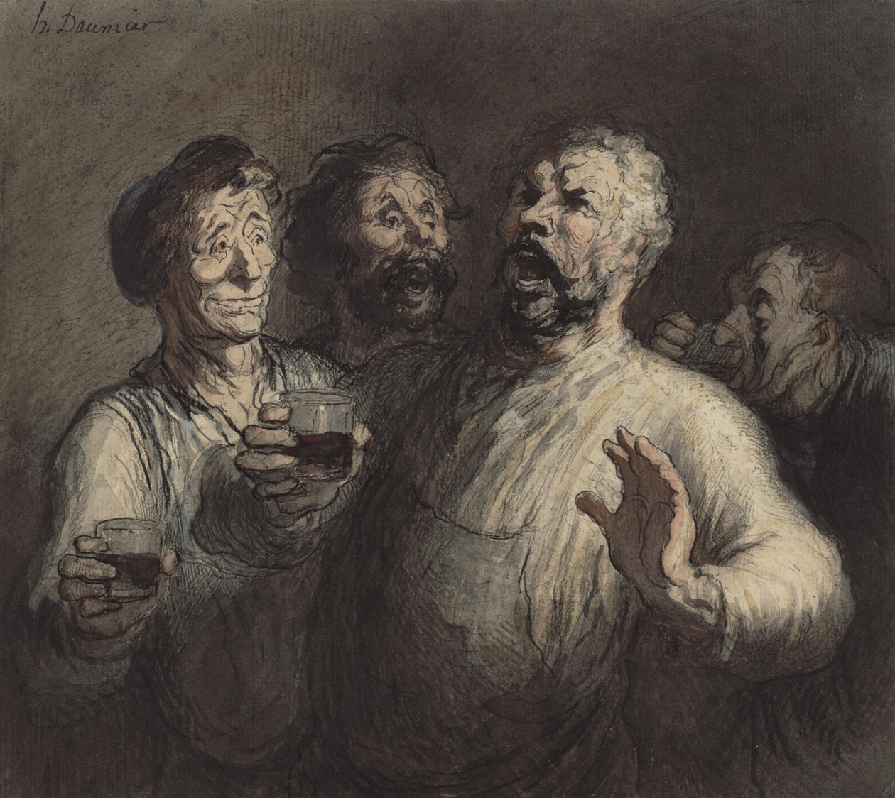 Drinkarna, ca 1860 av Honoré Daumier