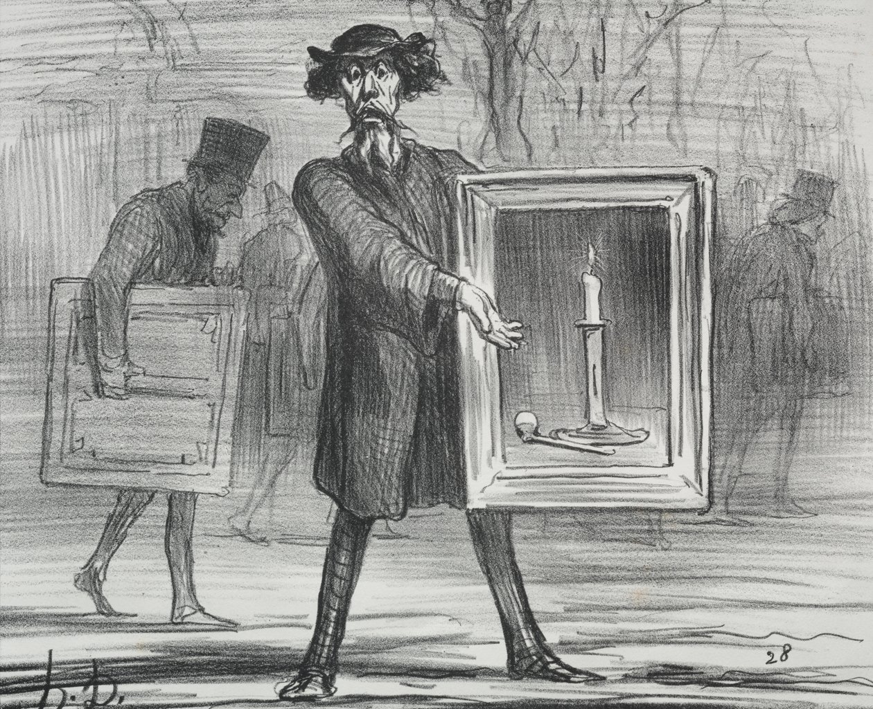 Utställningen 1859 (skylt 1): De har vägrat detta, Ignoramuserna! av Honoré Daumier
