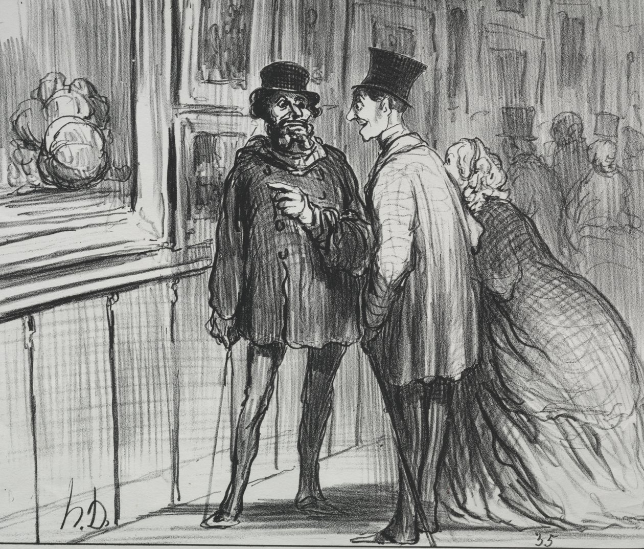 Utställningen 1859 (skylt 8): Målaren som hade en målning vägrade... av Honoré Daumier