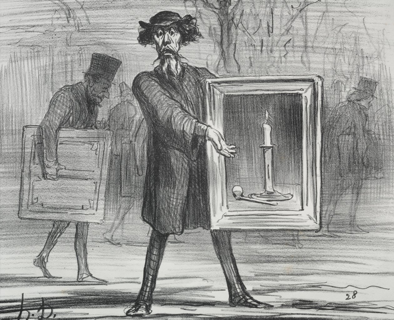 Utställningen från 1859 plåt 1: De har vägrat detta, Ignoramuserna!, 1859. av Honoré Daumier
