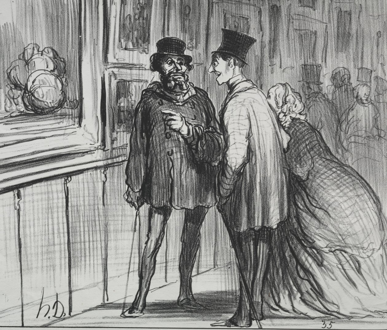 Utställningen 1859 plåt 8: Målaren som hade en målning vägrade..., 1859. av Honoré Daumier