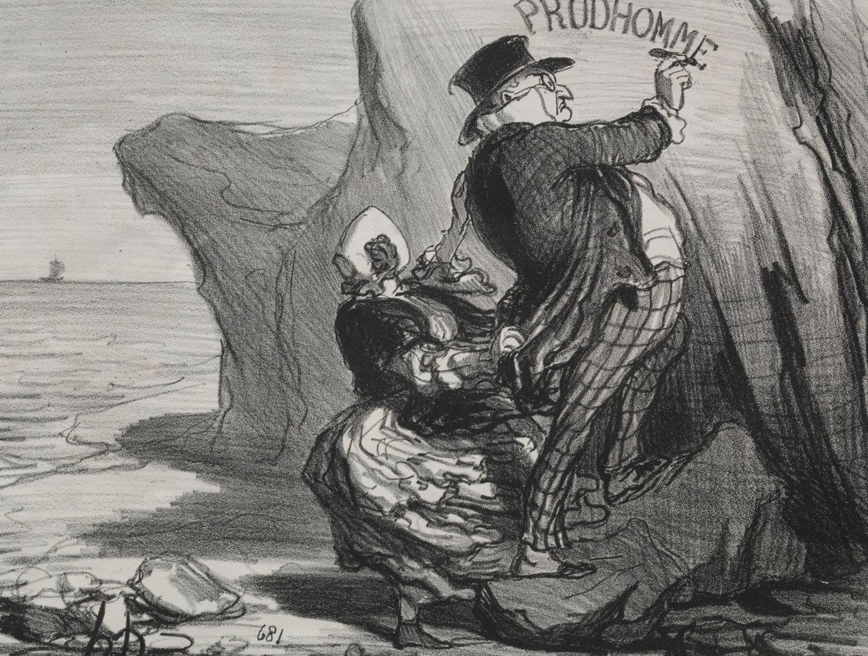 The Good Bourgeois tallrik 3: Jag vill lämna ett oförgängligt monument över vårt besök..., 1854. av Honoré Daumier