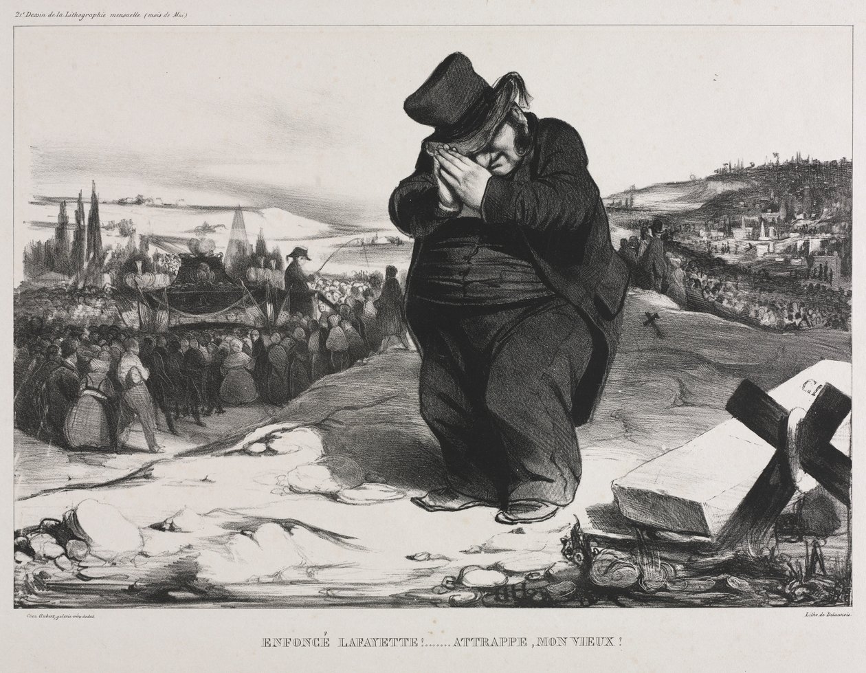 The Monthly Association tallrik 22: Failed Lafayette! Det tjänar dig rätt, min gamla vän!, 1834. av Honoré Daumier
