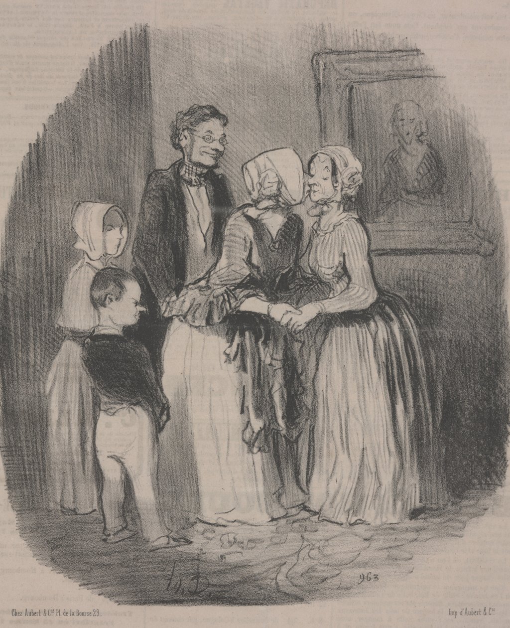 Det obligatoriska nyårsbesöket hos moster Rabourdin av Honoré Daumier
