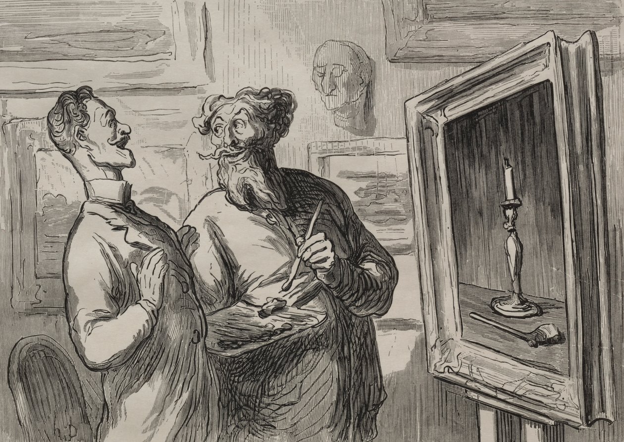 Målarna: En realist hittar alltid en annan realist att beundra honom. av Honoré Daumier