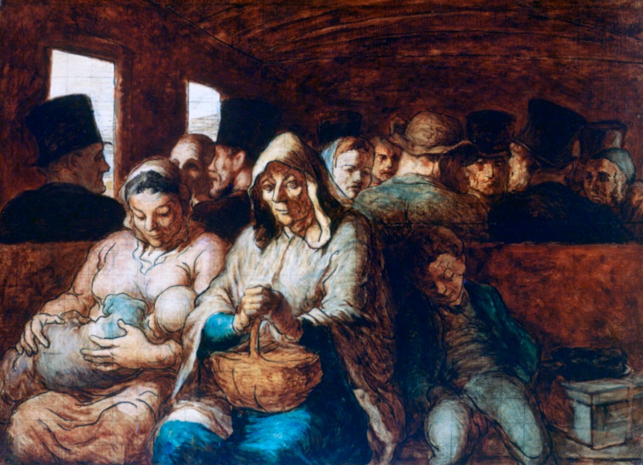 Den tredje klassens vagn, c1863-1865 av Honoré Daumier